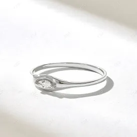 0.06CTW East West Marquise Diamond Signet Engagement Ring