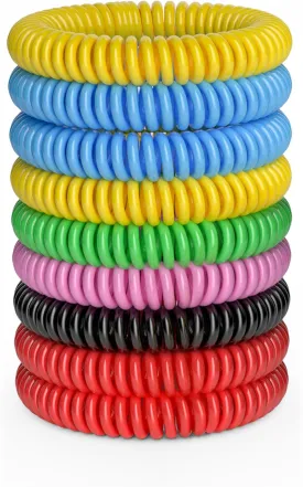 12 Pack Mosquito Bracelets, Mosquito Bands for Adults and Kids with Individually Wrapped & DEET Free, Natural and Waterproof Wristbands Citronella Bracelets for Camping Hiking
