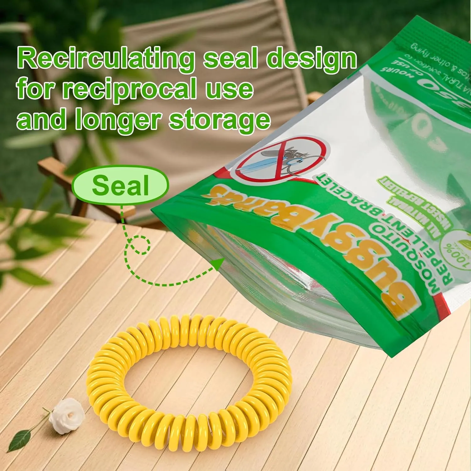 12 Pack Mosquito Bracelets, Mosquito Bands for Adults and Kids with Individually Wrapped & DEET Free, Natural and Waterproof Wristbands Citronella Bracelets for Camping Hiking