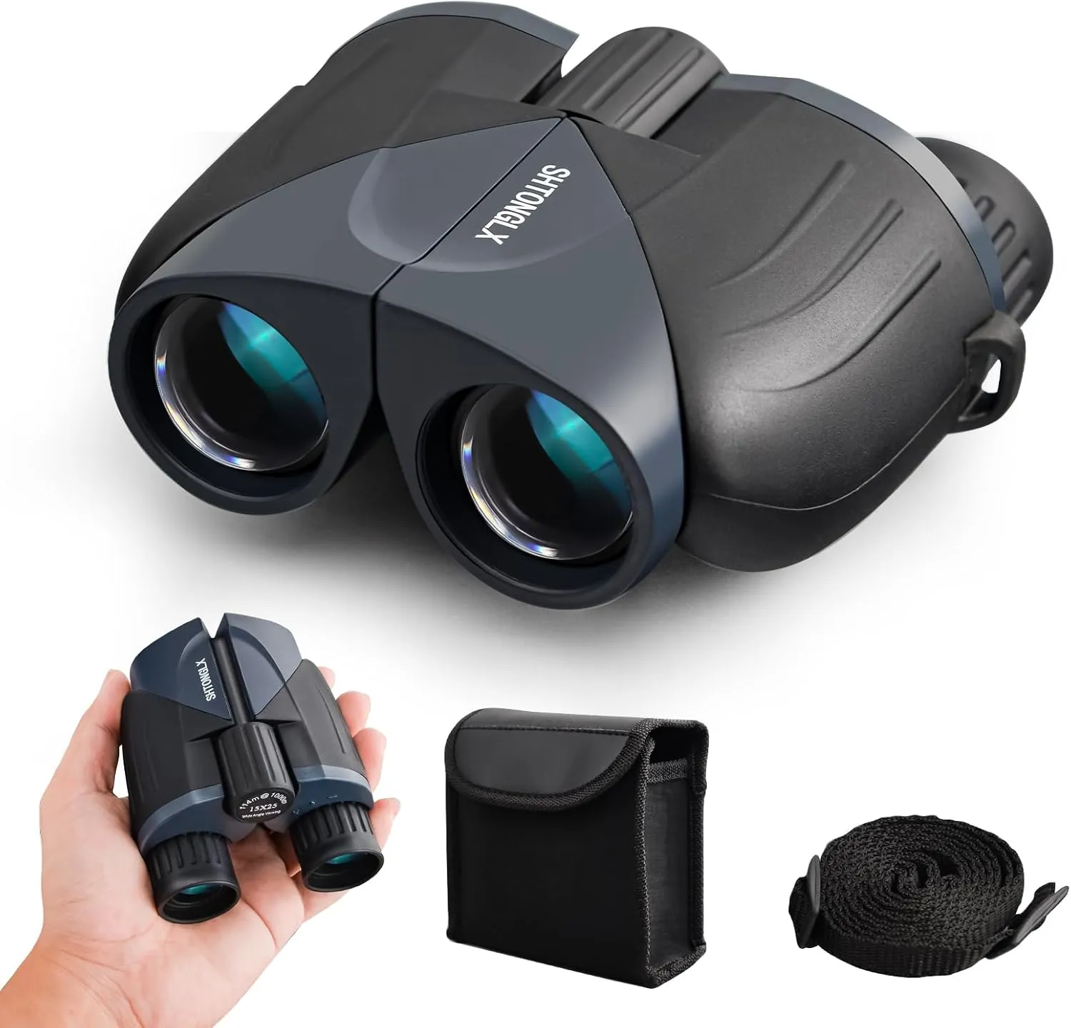 15X25 Binoculars for Adults Kids, Small Compact Binoculars for Bird Watching Hunters, Mini Pocket for Adults, Ideal Gifts for People Travel A Lot, Outdoorsy Kids