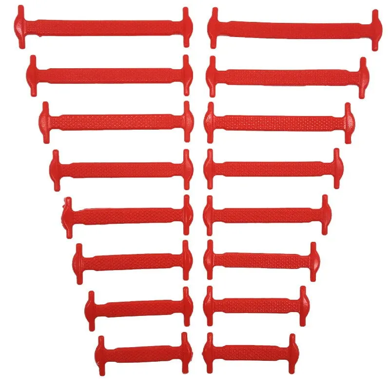 16pcs Silicone Shoelaces No Tie,12 colors Elastic Lace Hickies Alternatives
