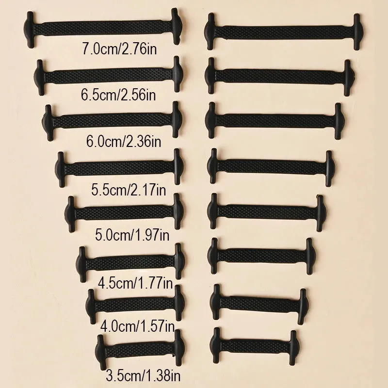 16pcs Silicone Shoelaces No Tie,12 colors Elastic Lace Hickies Alternatives