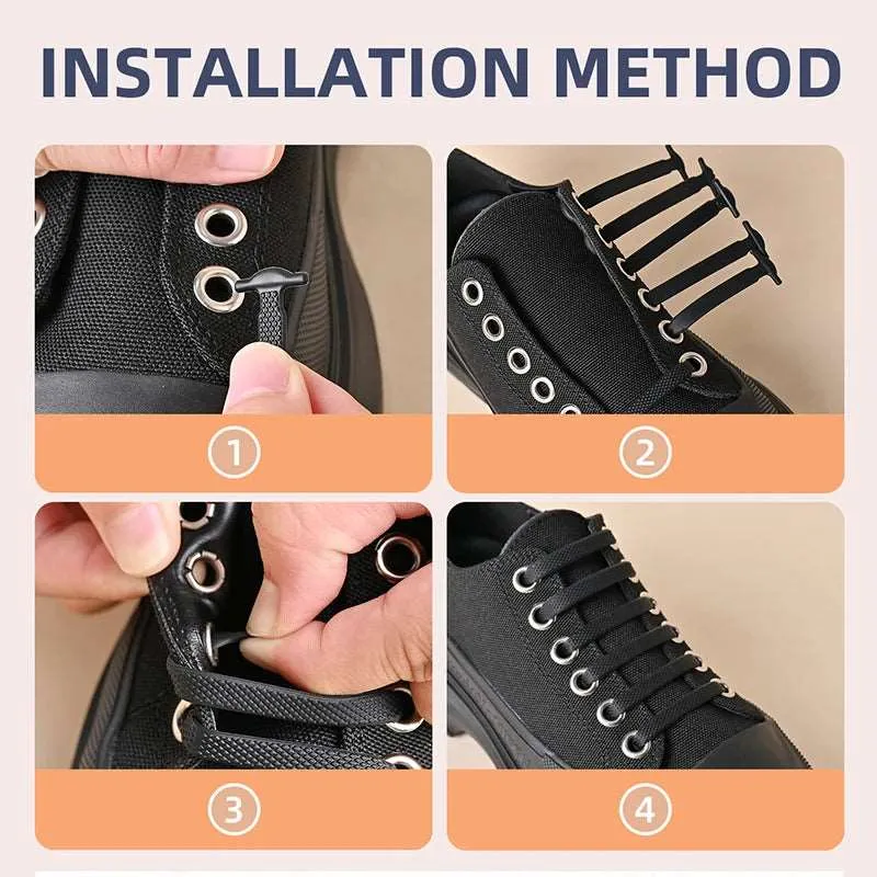16pcs Silicone Shoelaces No Tie,12 colors Elastic Lace Hickies Alternatives