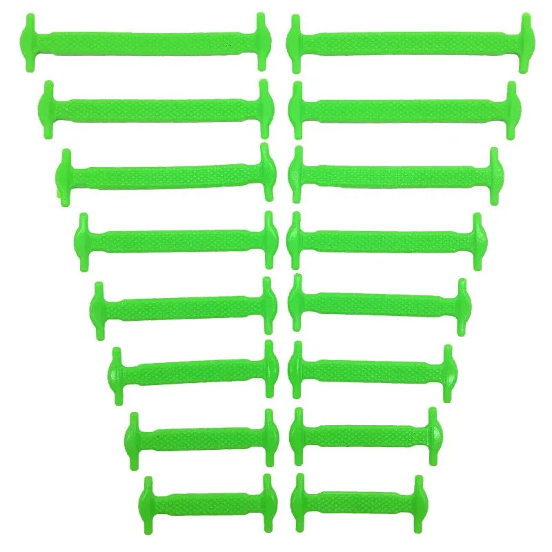16pcs Silicone Shoelaces No Tie,12 colors Elastic Lace Hickies Alternatives