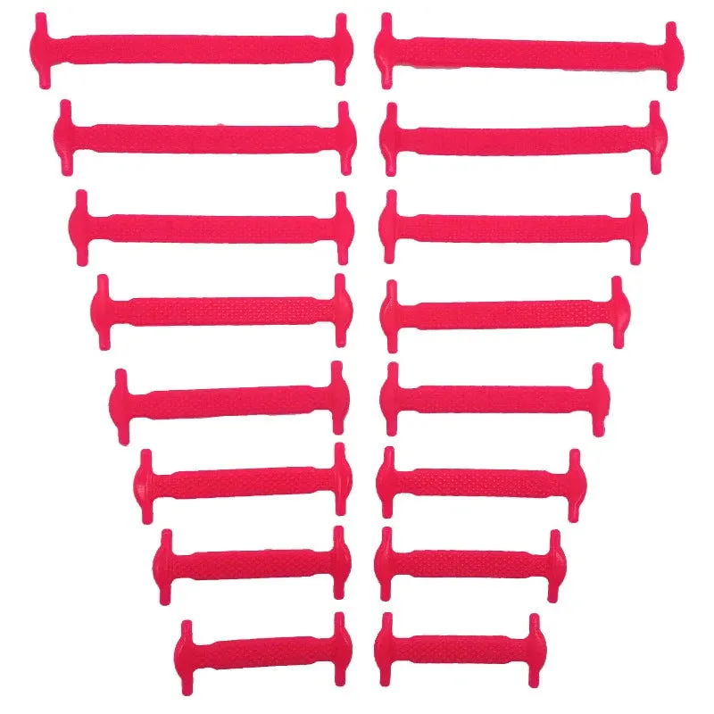16pcs Silicone Shoelaces No Tie,12 colors Elastic Lace Hickies Alternatives