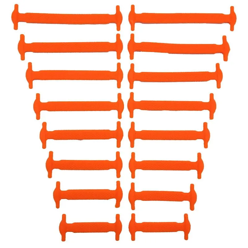 16pcs Silicone Shoelaces No Tie,12 colors Elastic Lace Hickies Alternatives