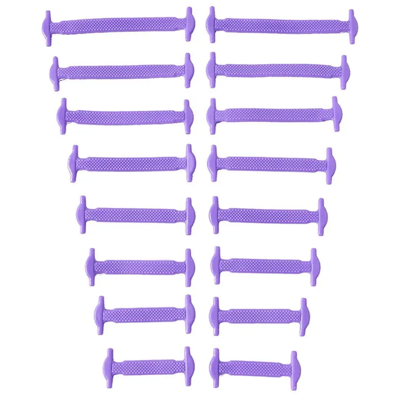 16pcs Silicone Shoelaces No Tie,12 colors Elastic Lace Hickies Alternatives