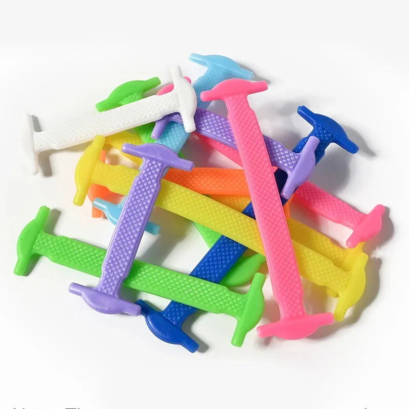 16pcs Silicone Shoelaces No Tie,12 colors Elastic Lace Hickies Alternatives