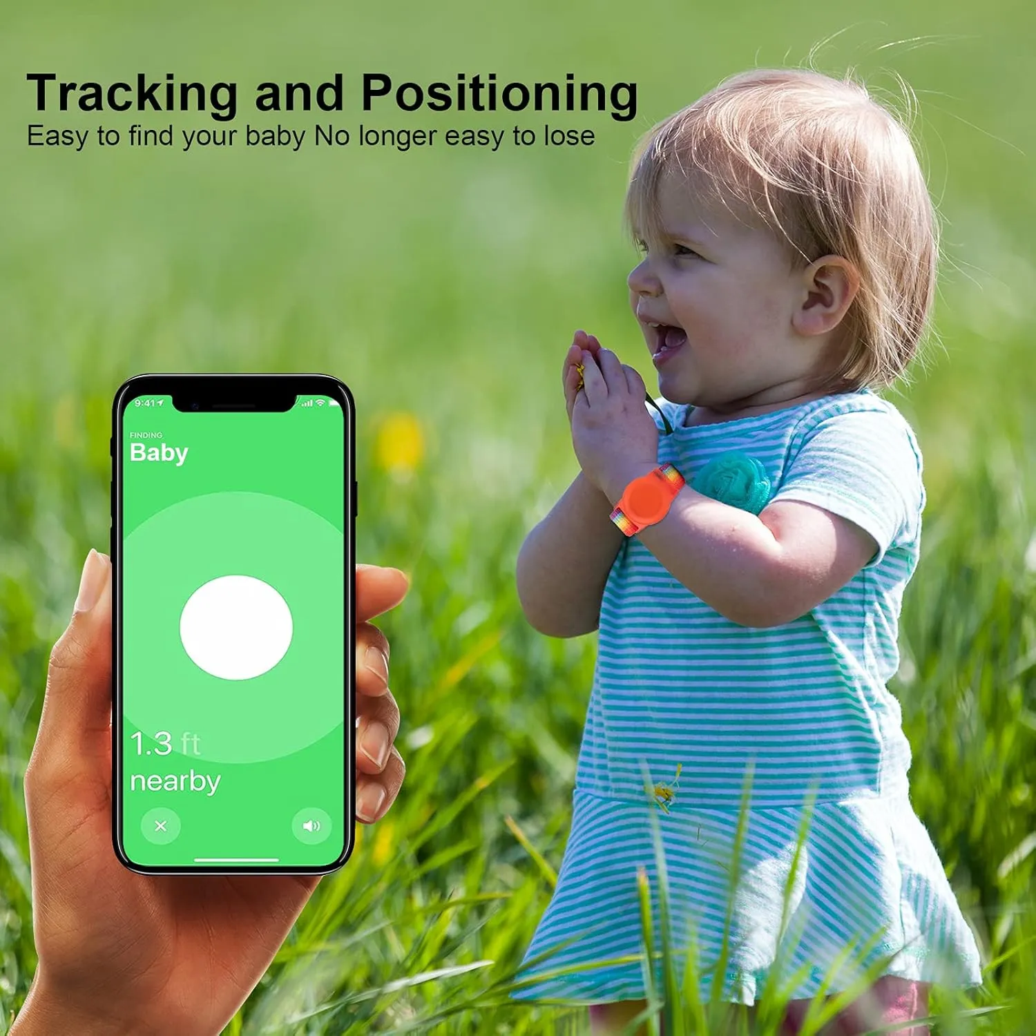 2 Pack Kids Wristband for AirTag, Nylon Watch Band GPS Tracker Holder Protective Case Compatible with Apple Air Tag, Adjustable Anti-lost Bracelet for Toddler Baby Children Elders