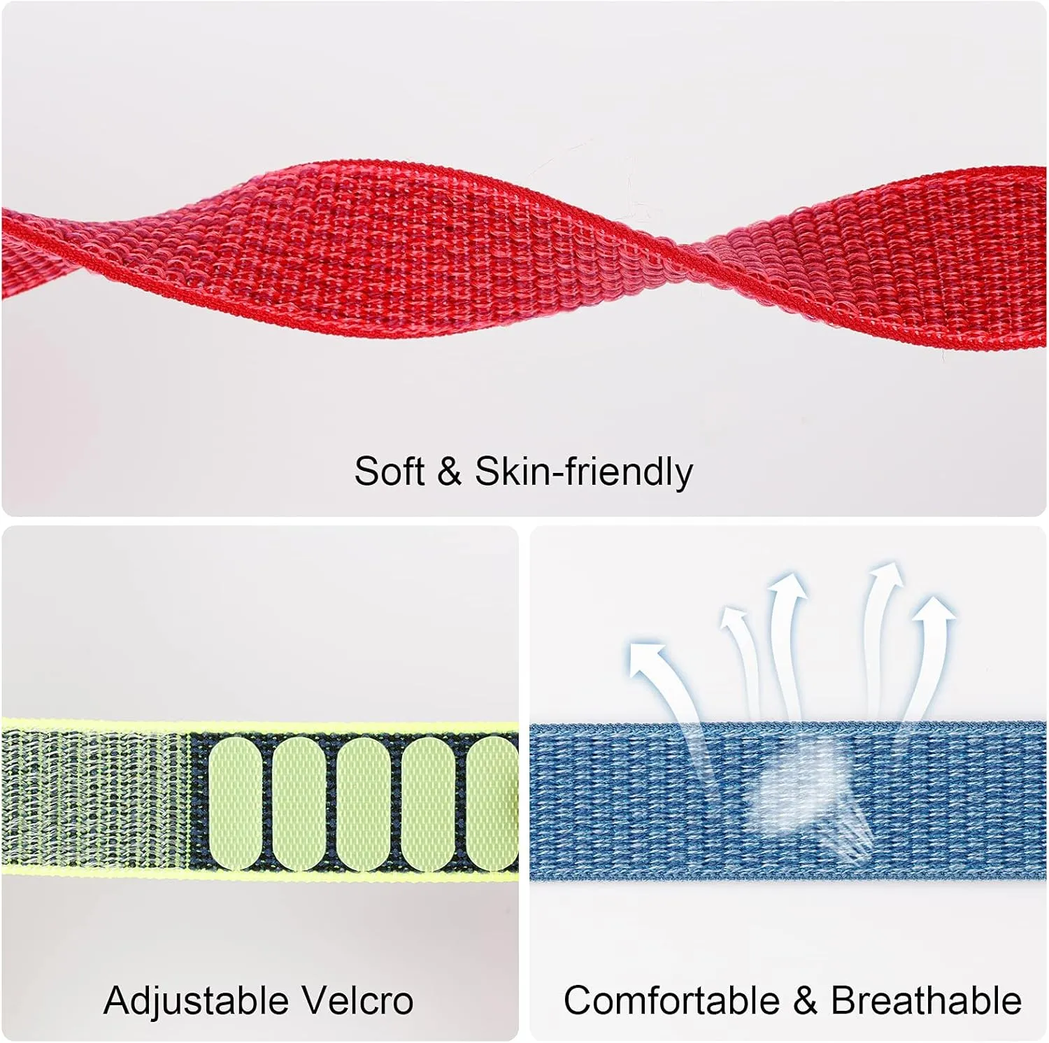 2 Pack Kids Wristband for AirTag, Nylon Watch Band GPS Tracker Holder Protective Case Compatible with Apple Air Tag, Adjustable Anti-lost Bracelet for Toddler Baby Children Elders