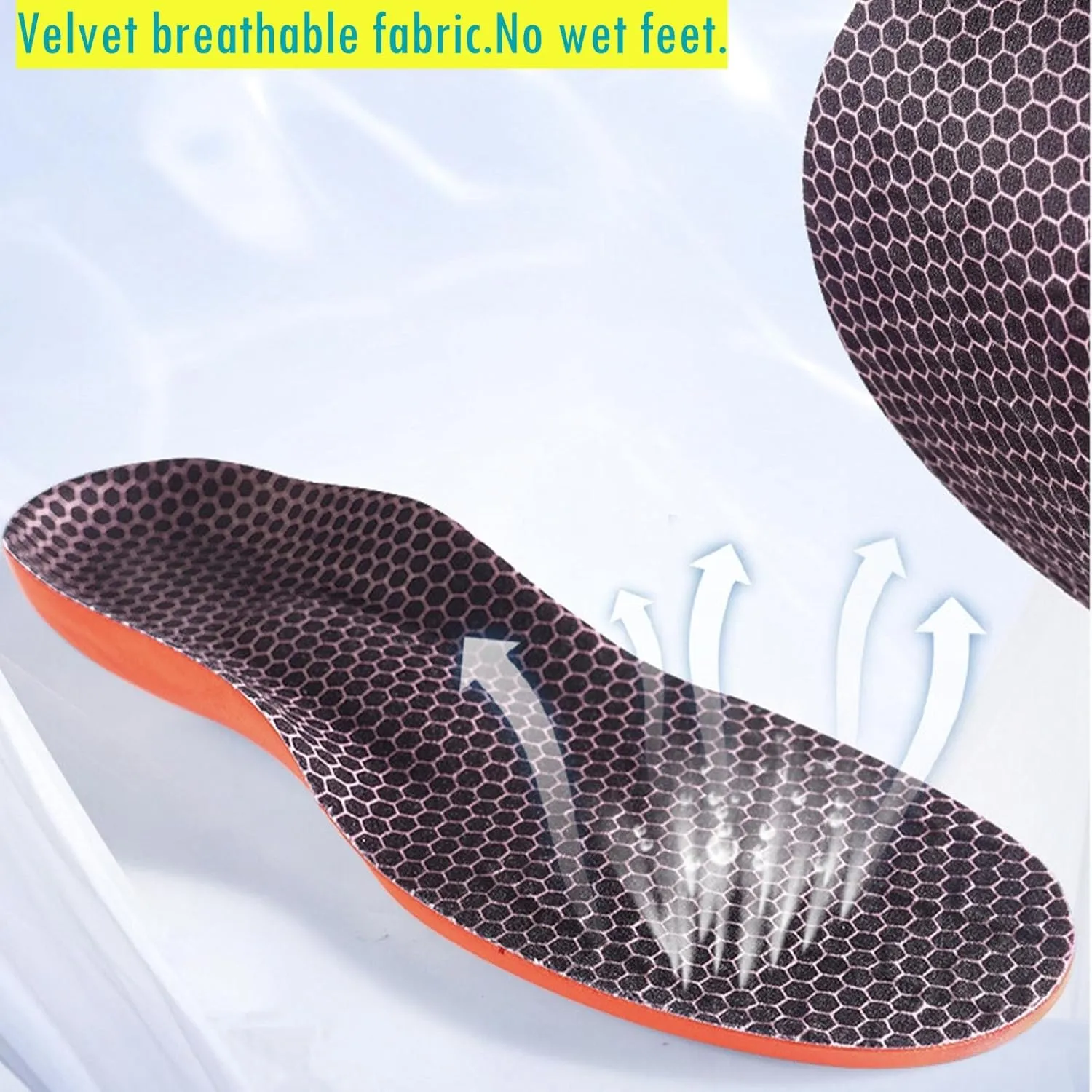 Arch Support Gel Insoles Women Men 7-Times-Shock-Protection 3D-Xpain-Poron Plantar Fasciitis Orthotic Insoles Flat feet Insole Orthopedic Insoles Metatarsalgia Heel Pain Comfort Shoe Inserts