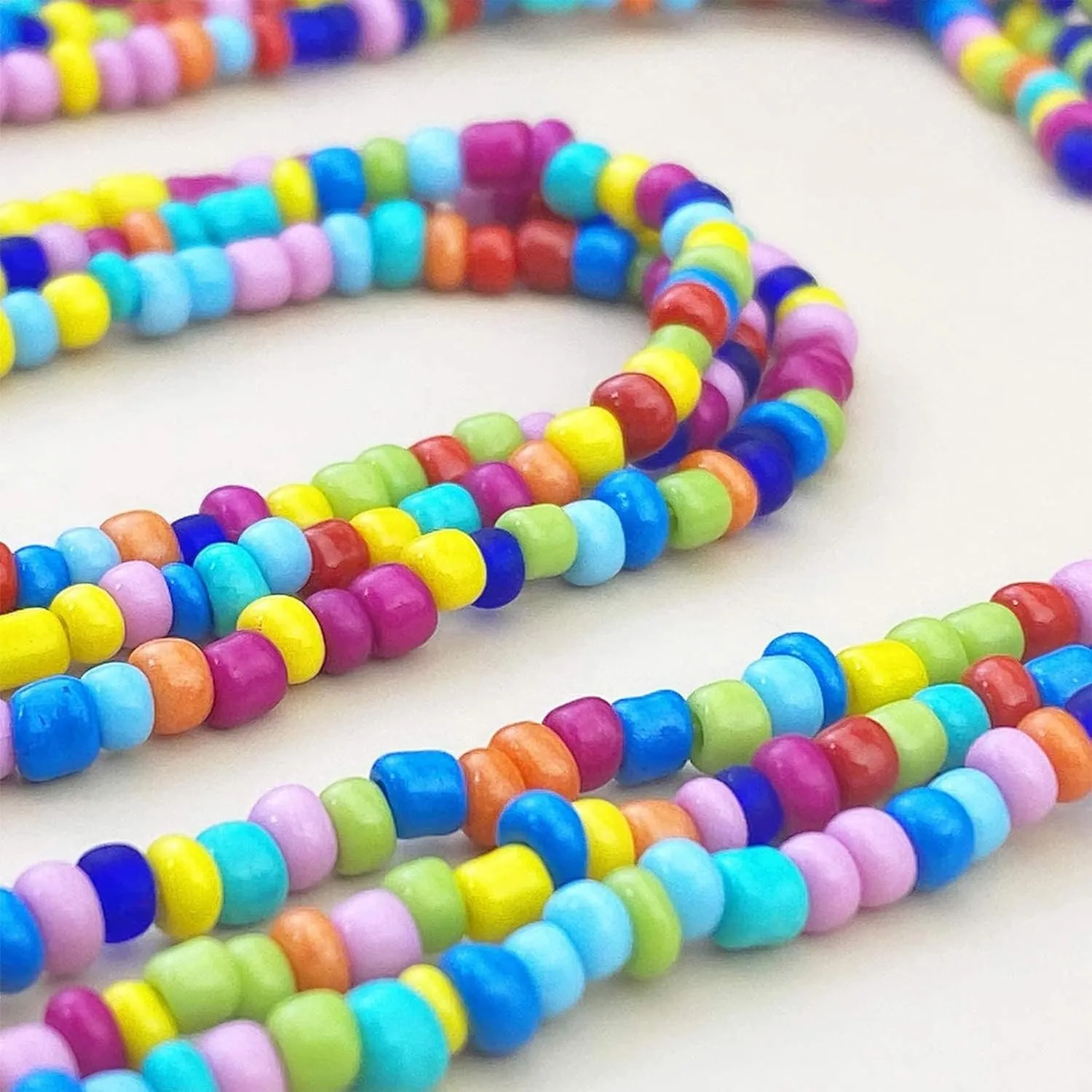 Boho Strand Seed Bead Necklace Earrings Stone Tassel Jewelry Set for Women