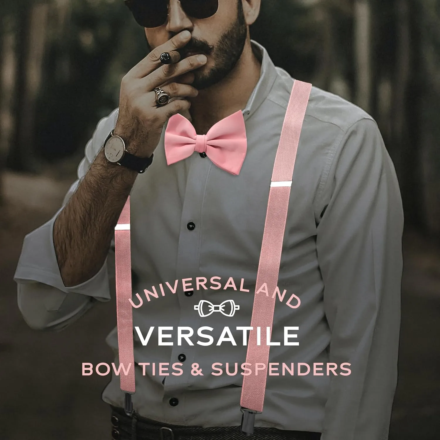 Bow Tie and Suspenders for Men, Adjustable Derby Wedding Gatsby Costume Mens Bow Ties and Suspenders Bowtie Bretelles for Men
