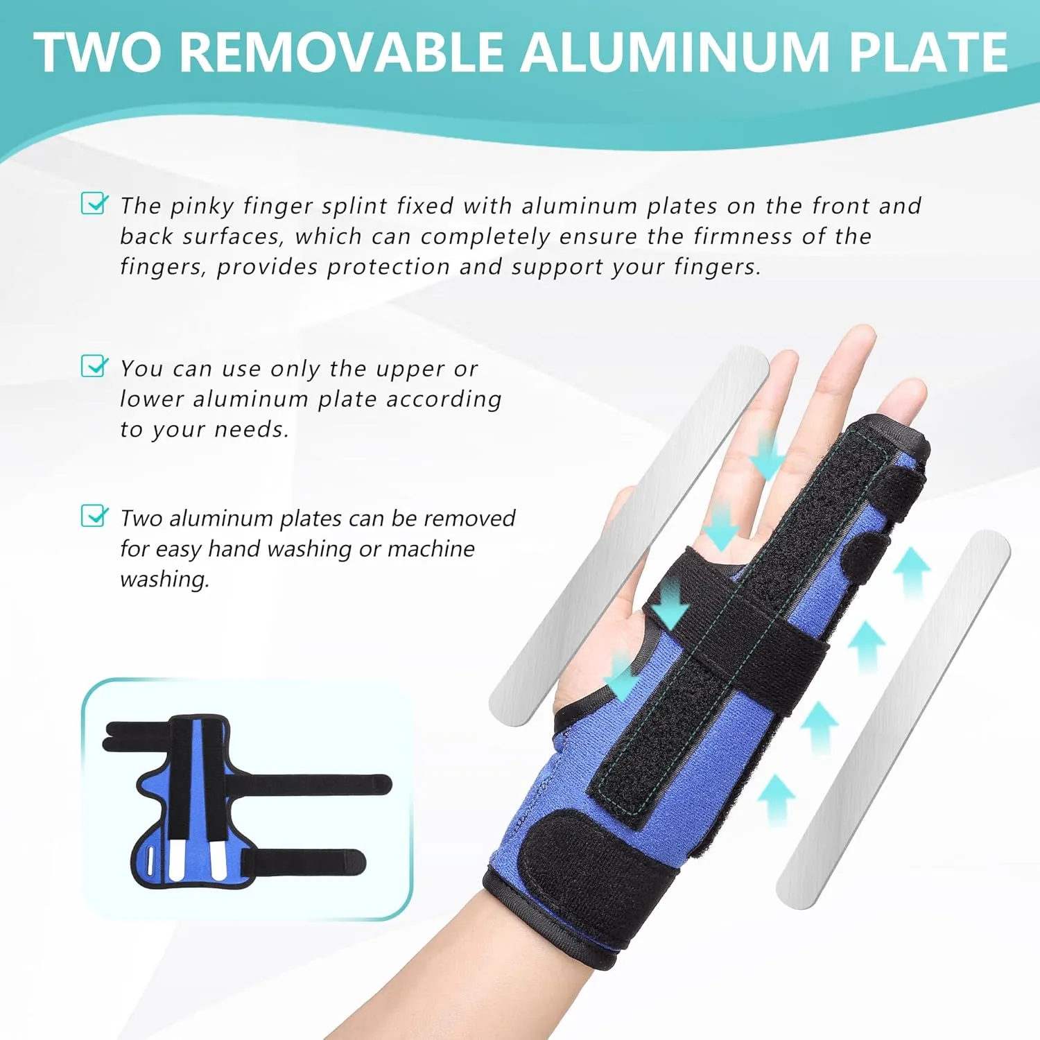 Boxer Fracture Splint, Pinky Finger Splint, Adjustable Two Finger Brace for 4th or 5th Finger, Metacarpal Splint Hand Brace for Arthritis Fracture Broken Mallet Dislocated Trigger Finger(XS)
