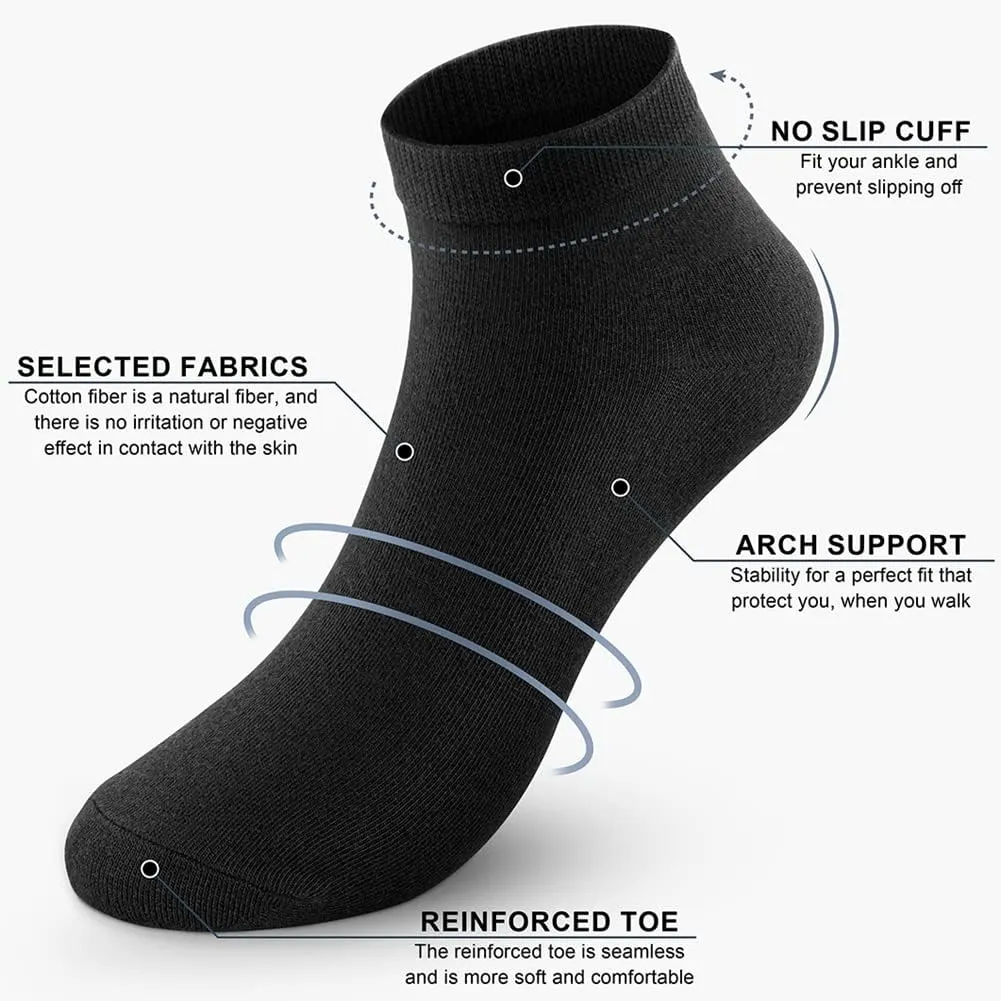 CHARKING 8 Pairs Ankle Socks for Women - Non Slip Cotton No Show Low Cut Casual Socks
