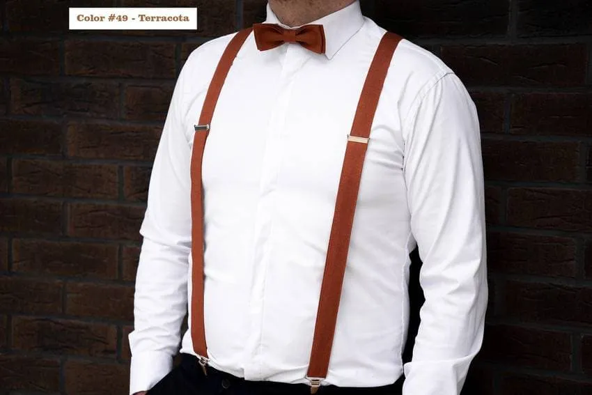 Charming Blush Pink Adjustable Linen Bow Tie - Perfect for Wedding Party