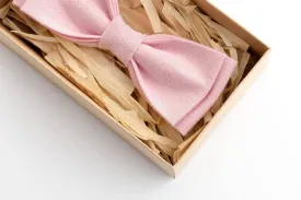 Charming Blush Pink Adjustable Linen Bow Tie - Perfect for Wedding Party