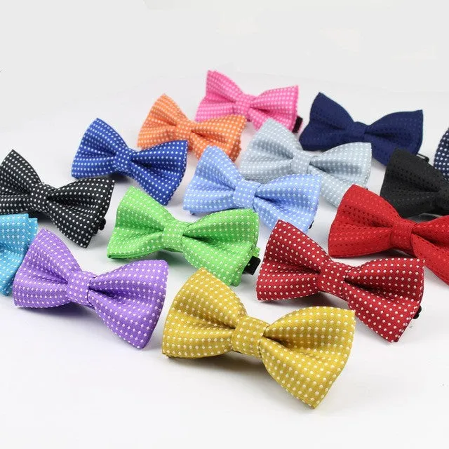 Children Fashion Formal Cotton Bow Tie Kid Classical Dot Bowties Colorful Butterfly Wedding Party Pet Bowtie Tuxedo Ties