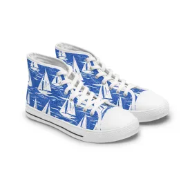 Coastal Sail Boat Women's High Top Sneakers