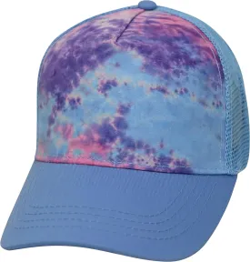 Colortone Adult Tie Dye 5-Panel Trucker Hats - Baseball Caps for Women and Men - Snapback Hat