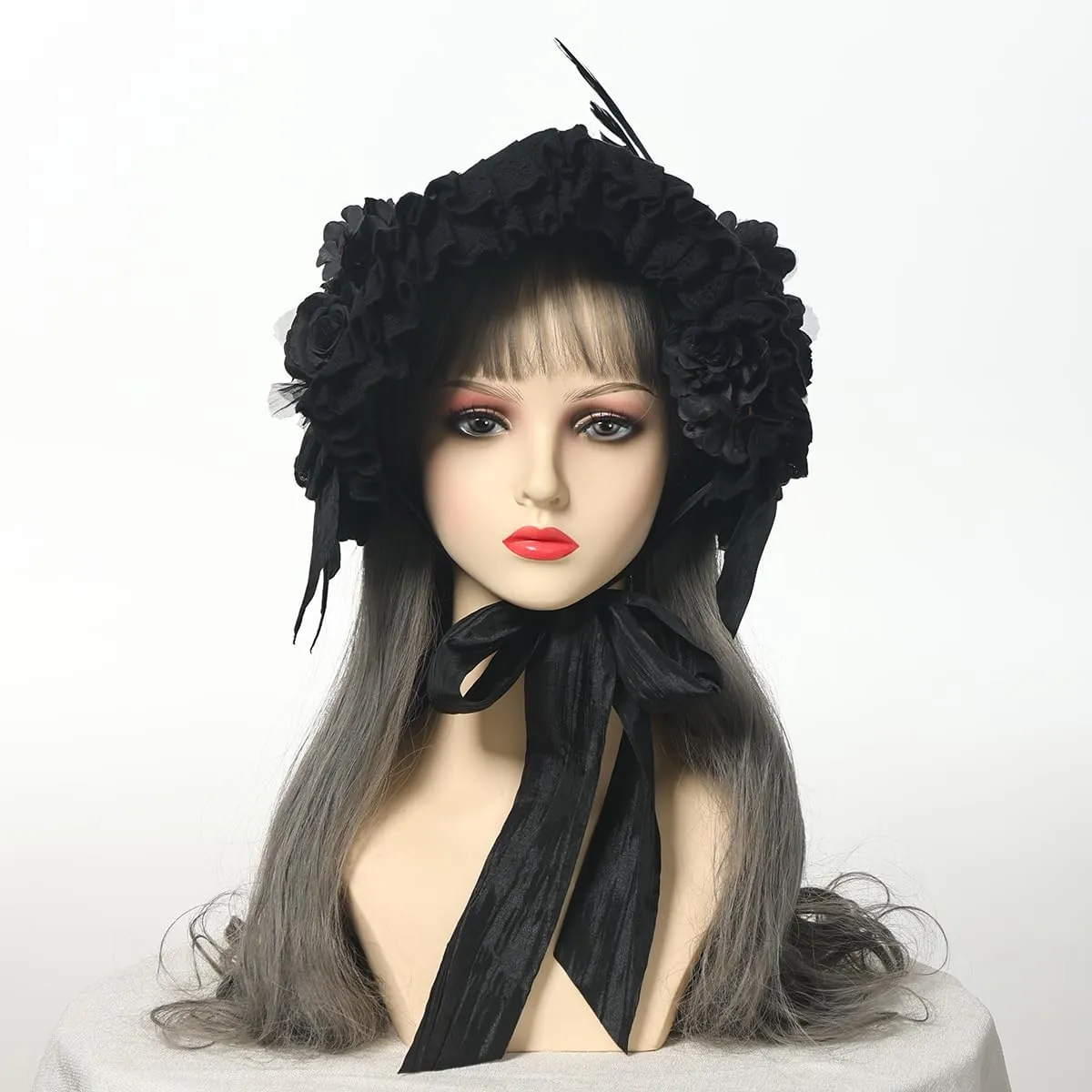 COSDREAMER Girls Women Victorian Tea Party Sun Hat Bows Flowers Straw Hats