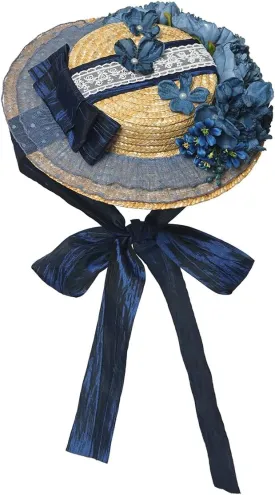 COSDREAMER Girls Women Victorian Tea Party Sun Hat Bows Flowers Straw Hats