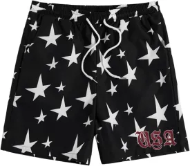 COZYEASE Men's Letter Graphic Print Drawstring Waist Shorts Casual Tie Front Track Athletic Gym Shorts