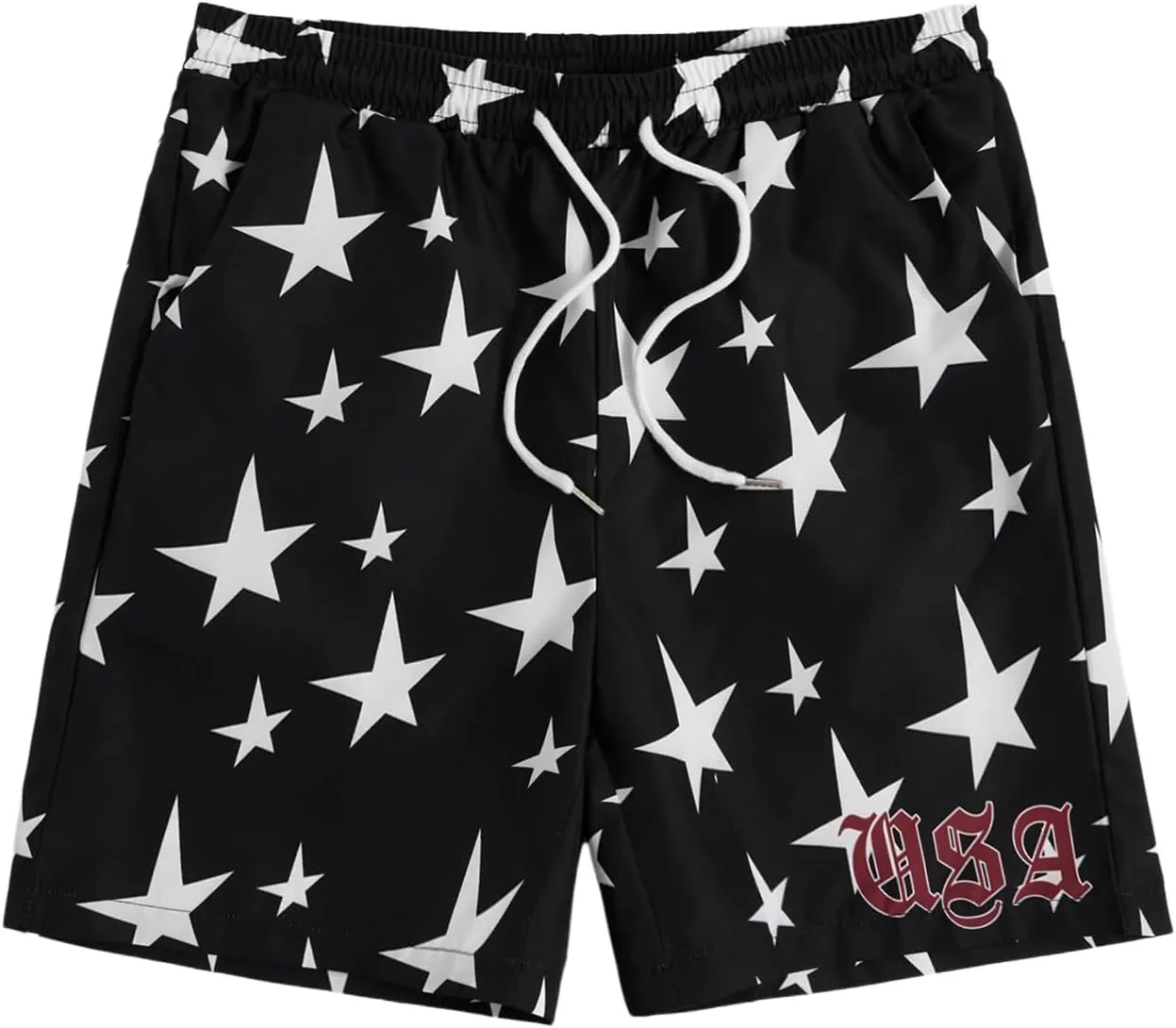 COZYEASE Men's Letter Graphic Print Drawstring Waist Shorts Casual Tie Front Track Athletic Gym Shorts