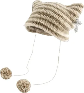Crochet Hats for Women Vintage Beanies Women Fox Hat Grunge Goth Beanies Hat Y2K Accessories Slouchy Beanies for Women