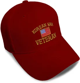 Custom Baseball Caps for Men & Women Embroidered American Veteran Korean War A Ladies & Men Baseball Hats