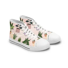 Cute Potted Plants Women's High Top Sneakers