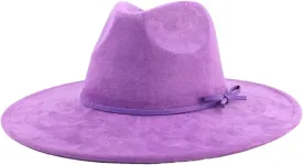 Dcvmvmn Men and Women Fedora Hat with Same Color Accessories Wide Brim Hat Panama Hat