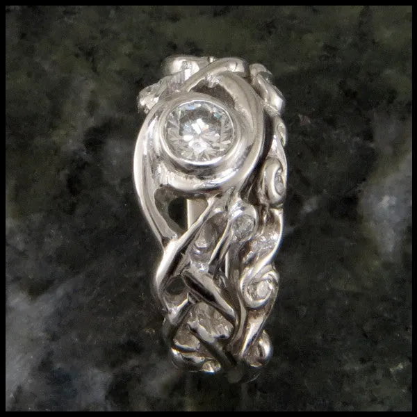 Diamond Open Knot Ring Wedding Set