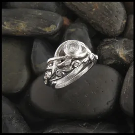 Diamond Open Knot Ring Wedding Set
