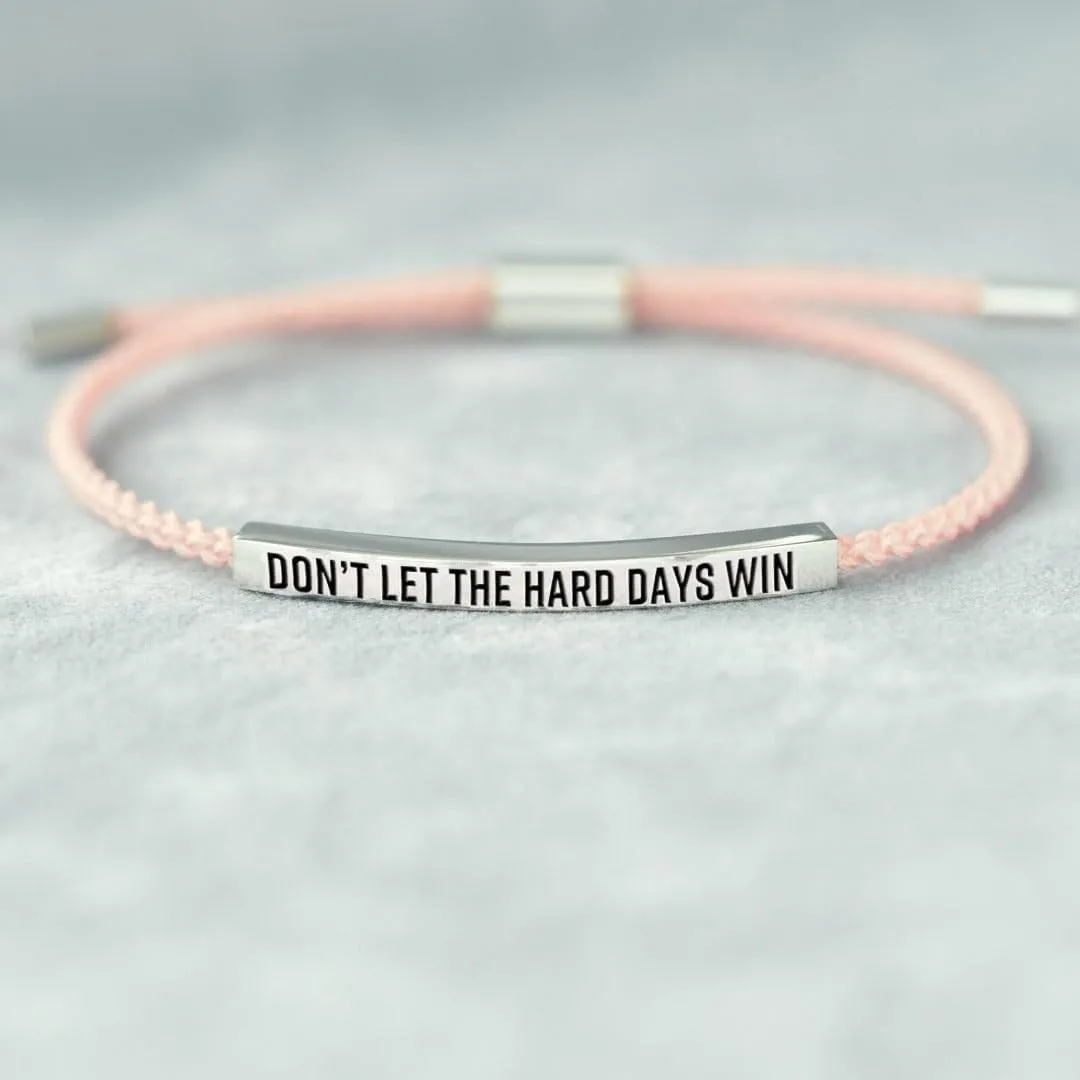 Dont Let The Hard Days Win Bracelet for Women Men, Handmade Braided Adjustable Wrap Stainless Steel To My Daughter/Best Friend Inspirational Gifts Ladies Jewelry