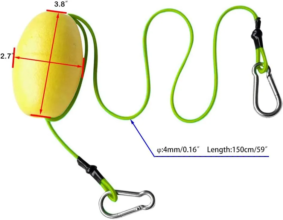 Drift Anchor Tow Throw Leash Line with EVA Buoy Float & Clip/Markers for Anchors at The Beach, Lake, or Sandbar Water