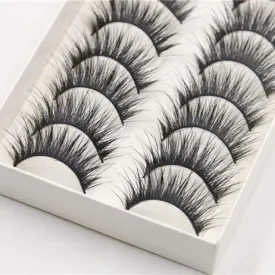 False Eyelashes,SMYTShop 10 Pairs Thick Long Cross False Eyelashes Black Band Fake Eye Lashes