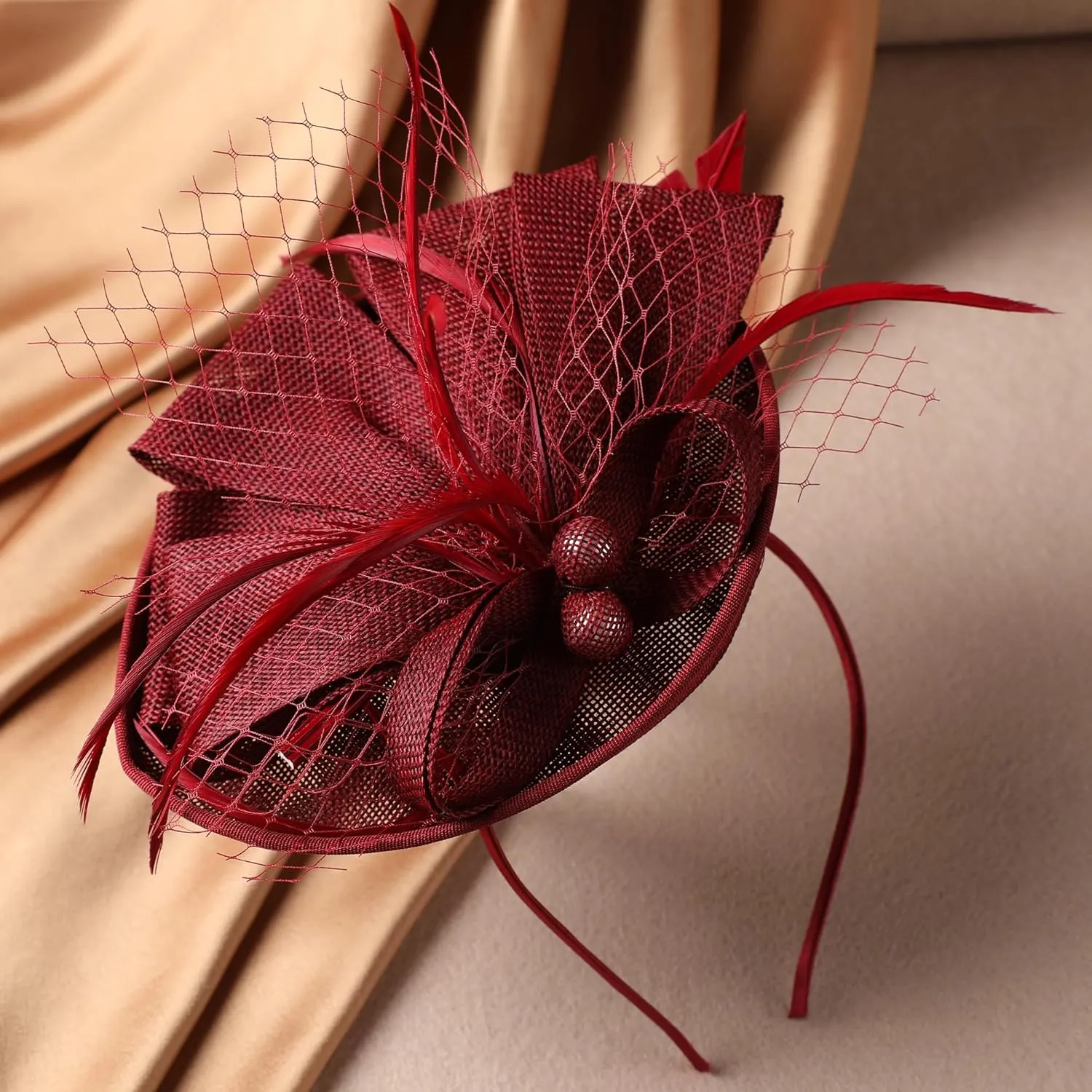 Fascinator Tea Party Hat - 2025 Derby Pillbox Kentucky Hat for Women (7.87x5.9inch)