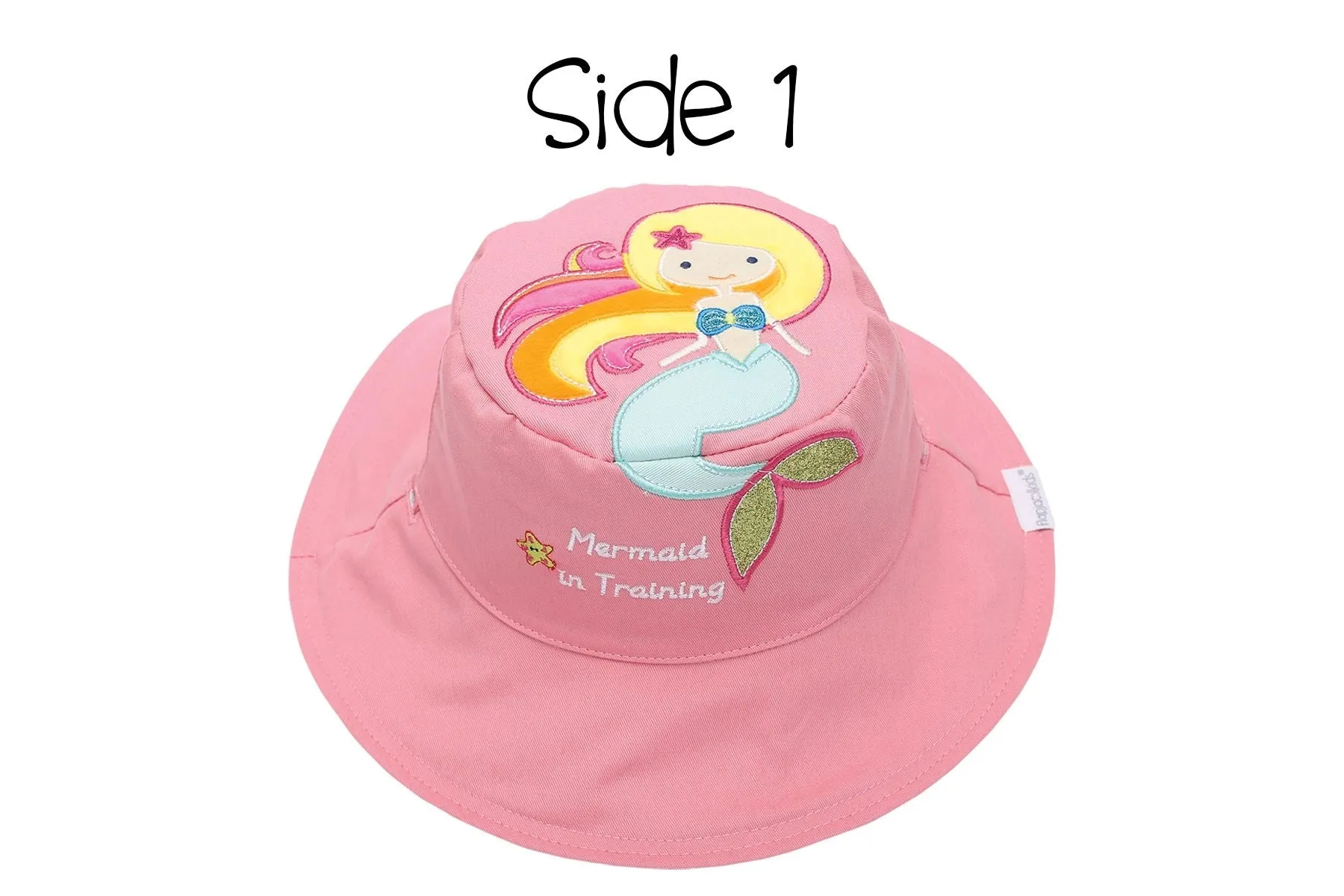 FlapJackKids Kids UPF50  Sun Hat - Mermaid/Seahorse