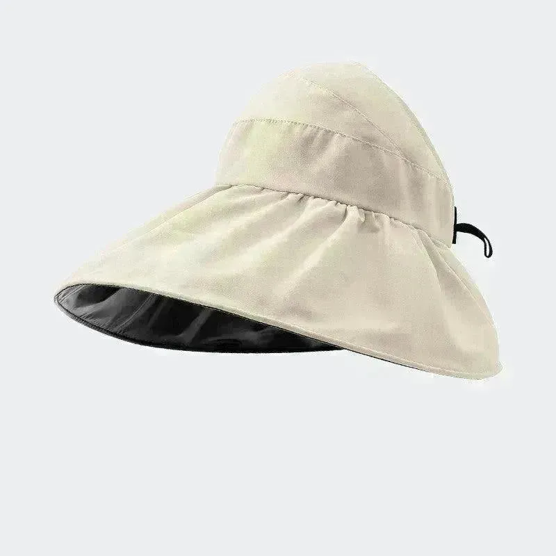 Foldable Fisherman Hat Summer Empty Top Sun Protection Hat UV Protection Upf50  Sun Visor Full-face Sunhat For Women