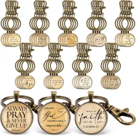 Fumete Christian Keychain Bulk Bible Verse Religious Keychain Scripture Quote Inspirational Gifts for Father Men Women