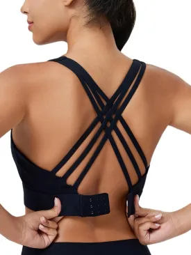 High Impact Sports Bra for Women High Support Molded Cups Strappy Womens Sports Bra for Workout,Training and Running