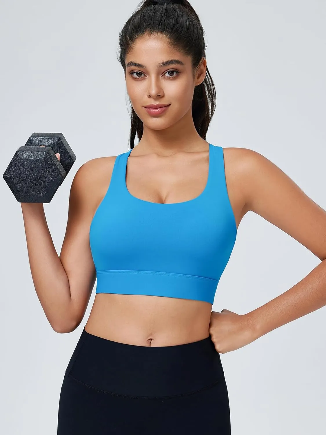 High Impact Sports Bra for Women High Support Molded Cups Strappy Womens Sports Bra for Workout,Training and Running