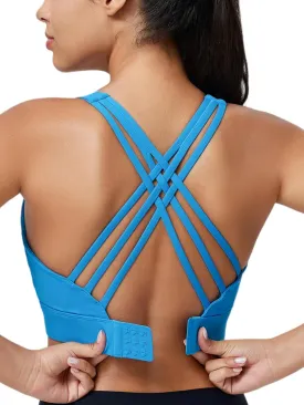 High Impact Sports Bra for Women High Support Molded Cups Strappy Womens Sports Bra for Workout,Training and Running