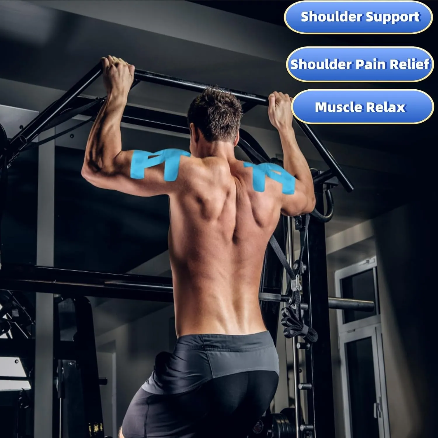 IEADEN Precut Kinesiology Tape for Shoulder, 10 Pcs - Shoulder Support & Stability, Shoulder Pain Relief Athletic Tape - Waterproof & Elastic, Breathable Hypoallergenic Latex-Free Tape, Pink