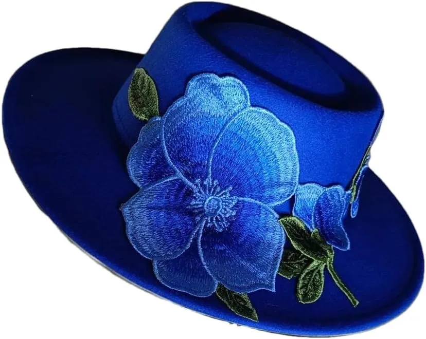 JNKIHAPOT Women's Fedora Hat Embroidered Women's Jazz Hat Fedora Hat Sombrero Hat
