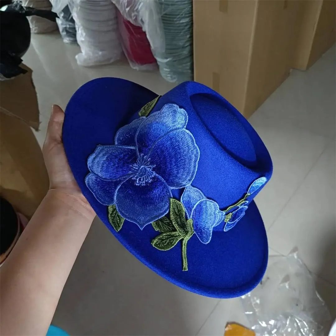 JNKIHAPOT Women's Fedora Hat Embroidered Women's Jazz Hat Fedora Hat Sombrero Hat