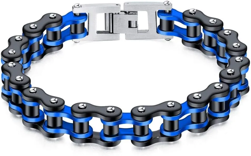 jonline24h Mens Womens Stainless Steel Motorcycle Biker Chain Heavy Bracelet Rock Link Wristband