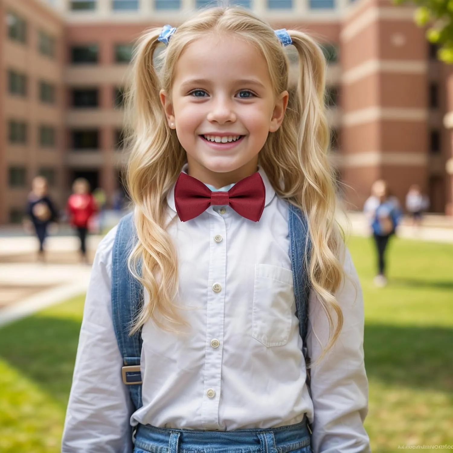 Kids Bow Tie Classic Solid Color Satin Bow Tie Adjustable Neck Bowtie for Kids Wedding Party