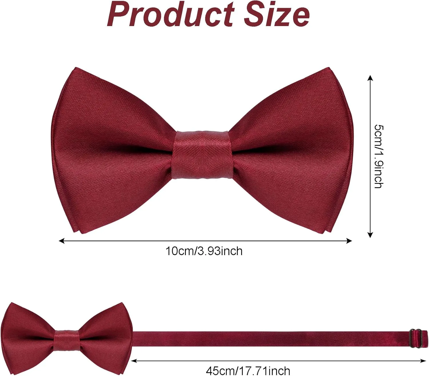 Kids Bow Tie Classic Solid Color Satin Bow Tie Adjustable Neck Bowtie for Kids Wedding Party